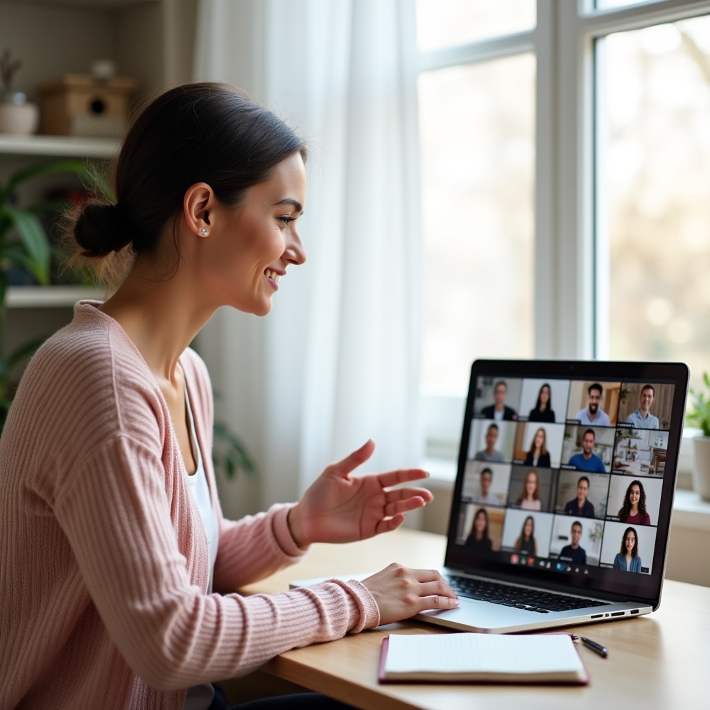Kleine Gruppe nimmt an einer Online-Lernsession zur Finanzorganisation teil